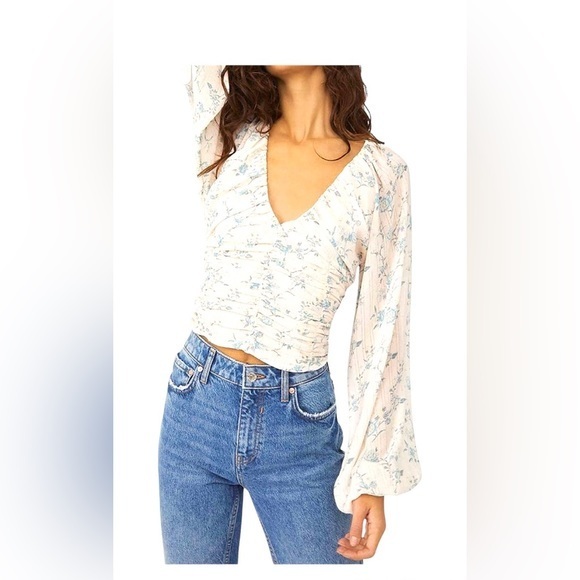 Free People Tops - Free People New Final Rose Long Sleeve Blouse L NWT